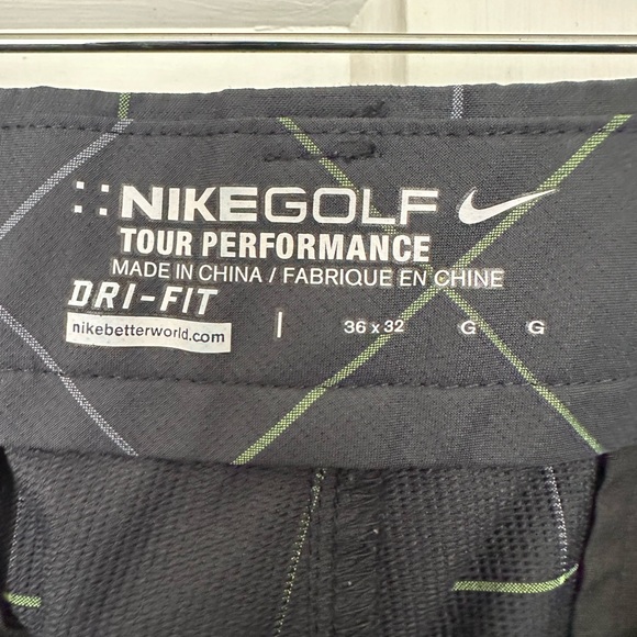 Nike Golf Tour Performance Pants Dri-Fit Windowpane Check Navy Size 36x32 Large - Picture 7 of 10